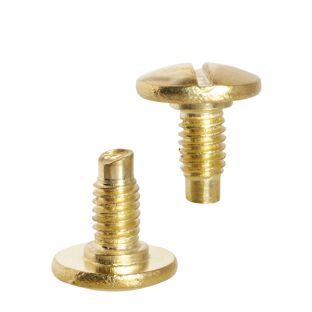 Schlitzschrauben für Buchschrauben, 7,5 mm, mit 1 mm Verlängerung, vermessingt 