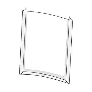 Pochettes pour affiches, PVC rigide ouvertes devant avec porte-crayon, avec 3 bandes adhésives haute performance (support PET) au dos  | Portrait 