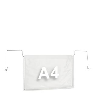 Pochettes à suspendre avec fil métallique pour format A4, ouverture sur le côté large Lot de 100 