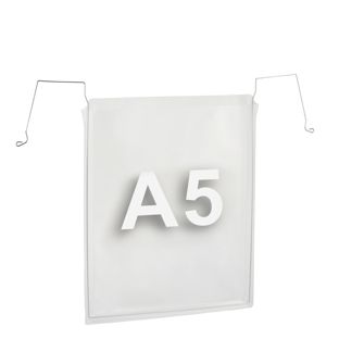 Drahtbügeltaschen für DIN A5, Schmalseite offen 