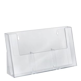 Prospekthalter, Fächer parallel, Polystyrol, Hochformat, transparent, Taymar 