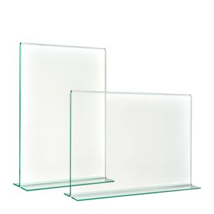Présentoir en T à aspect verre, PMMA (acrylique), transparent 