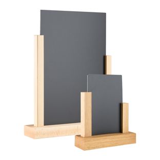 Porte-menu en bois avec ardoise 