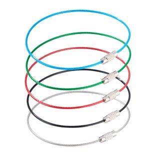 Porte-clés avec fermoir à vis, revêtement coloré 