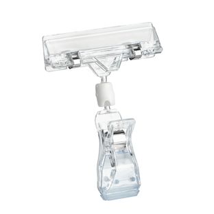Sign-Clip mit großer Klammer und Schildhalter,  transparent 