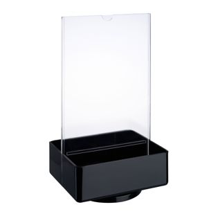 Porte-menu pivotant avec 2 compartiments de rangement, en acrylique 
