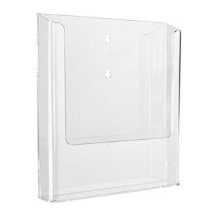Porte-brochures mural, polystyrène, transparent PTXD, 1 x A4  | transparent 