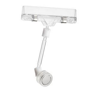 Pince porte-étiquette avec porte-étiquette de prix et base magnétique en néodyme, extension de 5 cm, transparent 