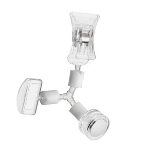 Pince porte-étiquette avec petit porte-étiquette de prix, petite pince et base magnétique en néodyme, transparent 