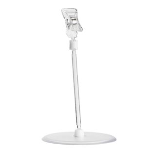 Pince porte-étiquette avec petite pince et base en forme d'assiette (Ø 90 mm), extension de 10 cm, transparent 