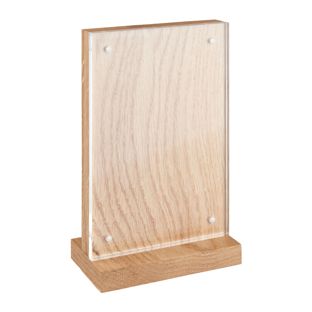 Présentoir magnétique en forme de T acrylique/chêne 