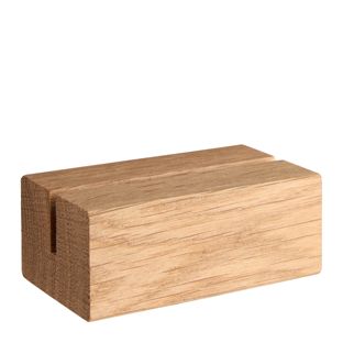 Kartenhalter aus Holz, Sockel für variables Stecksystem MODUL gerader Einsteckschlitz | 74 mm | Eichenholz