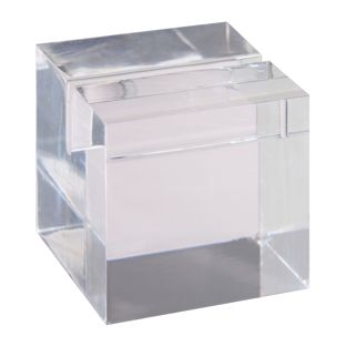 Kartenhalter "Würfel" aus Acryl transparent | glänzend