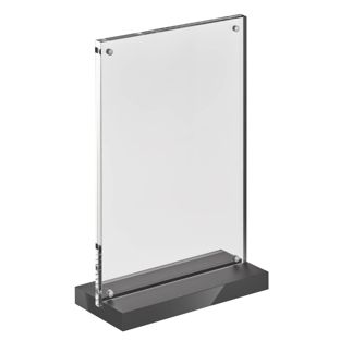 magnetischer T-Aufsteller mit schwarz-matten Sockel A5  | Hochformat 
