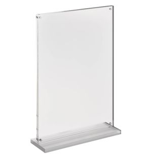 magnetischer T-Aufsteller mit transparent-matten Sockel Hochformat | A4