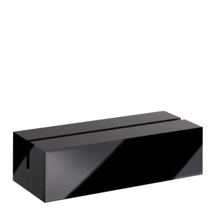 Kartenhalter aus Acryl, Sockel für variables Stecksystem MODUL schwarz | 105 mm | glänzend