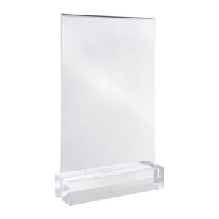 Tischaufsteller MODUL, Acrylglastasche mit Acrylsockel transparent | A5 | glänzend