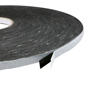 Ruban adhésif mousse en PE double face, noir, épaisseur 1 mm, fort adhésif, EL100-02 12 mm