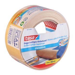 tesa 56172, doppelseitiges Universal PP-Klebeband, starker Kautschukkleber 