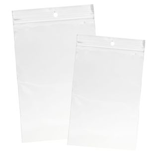 Sachets à fermeture pression, avec trou rond, film PP 