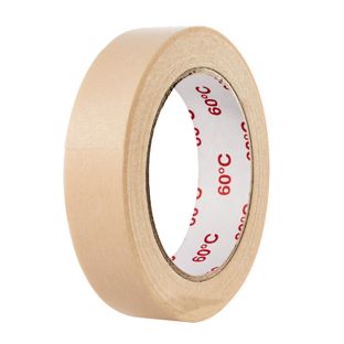 Kreppband weiß, 25 mm, flachkrepp, hitzebeständig bis 60°C 