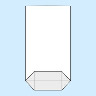 Kreuzbodenbeutel, OPP-Folie 180 x 300 mm