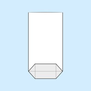 Kreuzbodenbeutel, OPP-Folie 75 x 130 mm