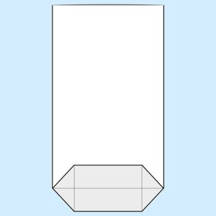 Kreuzbodenbeutel, OPP-Folie 230 x 375 mm