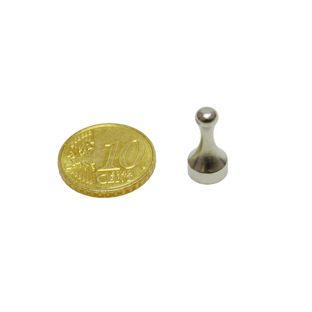 Punaise magnétique cône, néodyme avec boîtier métallique, paquet de 5 unités 