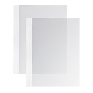 Einbanddeckel Folie A4, NOBLESS, Kartonleiste mit Aufschlag-Rille weiß, transparent
