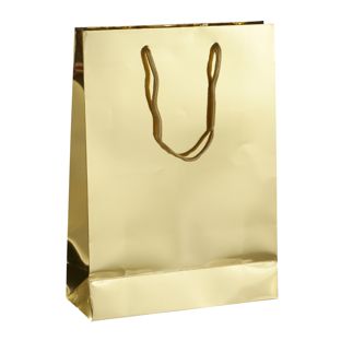 Geschenktasche, glänzend gold | 26 x 36 x 10 cm