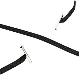 Elastique plat avec 2 ferrets métalliques 