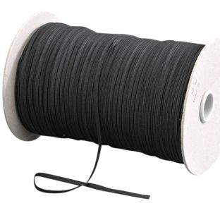 Élastique plat 5 mm noir  | 130 m