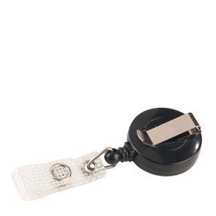 Porte-badge enrouleur, PREMIUM, en plastique noir 