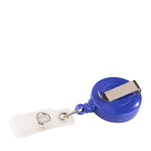 Porte-badge enrouleur, PREMIUM, en plastique bleu 