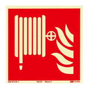 Panneau Robinet d'incendie armé (RIA), photoluminescent, plastique, ISO 7010 150 x 150 mm