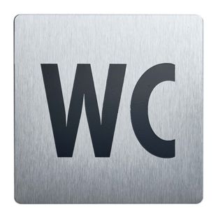 Panneaux d'information, acier inoxydable, 90 x 90 mm WC 