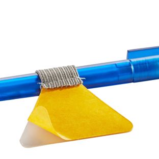Porte-stylo, avec petite boucle élastique plat, auto-adhésif gris 
