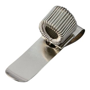 Porte-stylo, en métal argent  | avec une boucle 