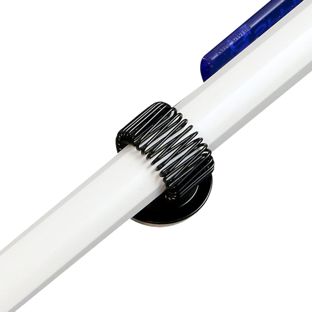 Porte-stylo, en métal noir  | auto-adhésif 