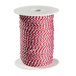 Atlaskordel auf Rolle, 2 mm x 100 m, Viskose weiß, rot