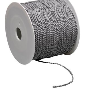 Atlaskordel auf Rolle, 2 mm x 100 m, Viskose silber|grau 