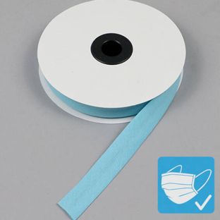 Schrägband, Baumwolle und Polyester, 20 mm (Rolle mit 25 m) hellblau