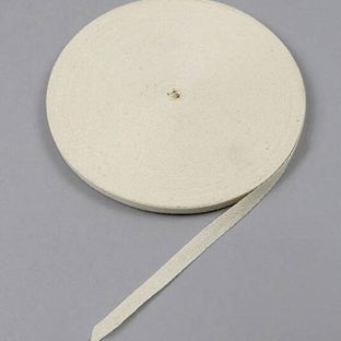 Ruban sergé, coton 10 mm | blanc brut  | 50 m