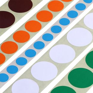 Pastilles autocollantes de couleur, en papier 