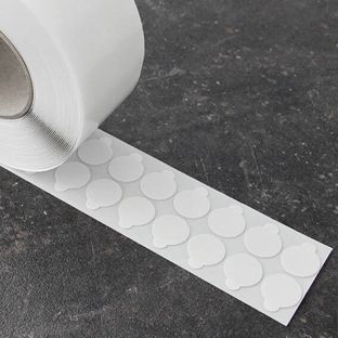 Doppelseitige Reinacrylat-Klebepunkte, 1 mm dick, stark/stark 25 mm | 1.000 STK