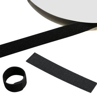 Klettband Back to Back, Rolle mit 5 m, schwarz 
