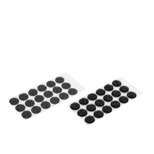 Klettpunkte auf Bogen, Set aus Haken und Flausch 10 mm | schwarz | 216 STK | Set - Haken und Flausch