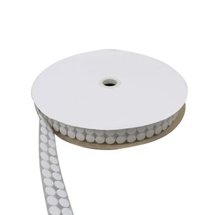 Klettpunkte auf Rolle, 13 mm | weiß | Haken