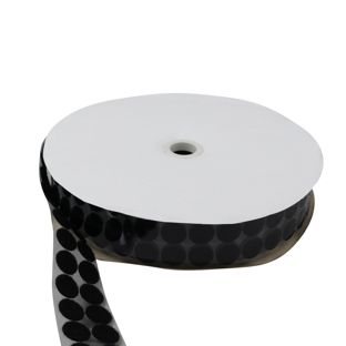 Klettpunkte auf Rolle, Flausch  | 21 mm | schwarz 